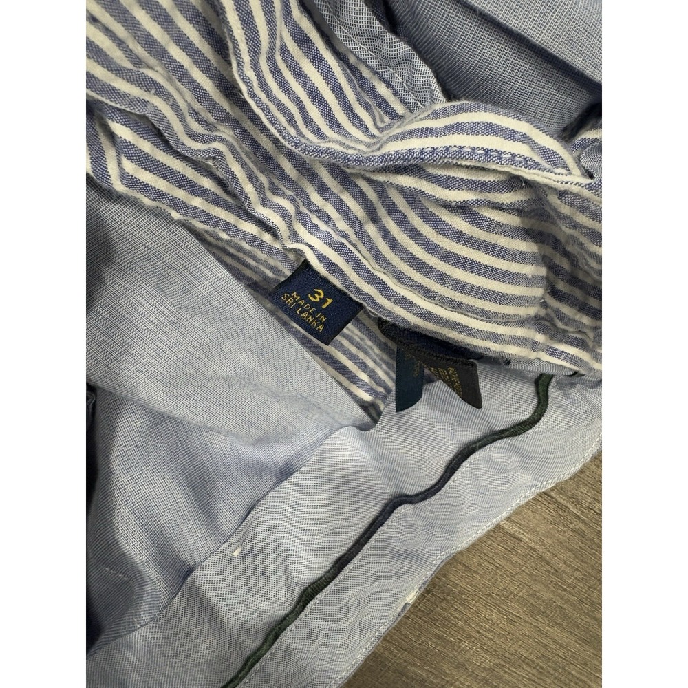 Polo Ralph Lauren Stretch Classic Fit Blue Striped Cotton Size 31 9" Inseam - Picture 5 of 7